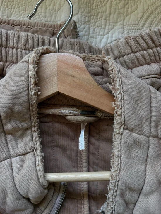 Free People Quilted Bomber Jacket in Tan - Picture 4 of 5